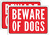 Beware of Dog Sign, Metal Warning the Dogs Signs for Fence Gate, 2 Pack 10 x 7 inches, for Indoor and Outdoor Use, No Fade Aluminum Weatherproof L...