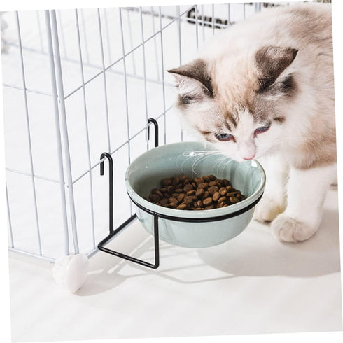 1 Set Hanging Pet Bowl Hanging Kennel Water Bowl Puppy Cages Pet Feeder Cat Accessories Dog Dish Food Bowl with Rack Raised Pet Bowl Pain Crate Ce...