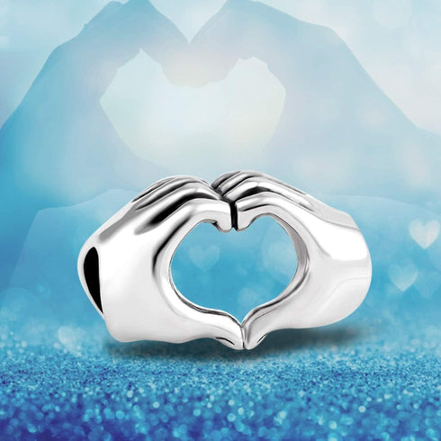 GW 925 Sterling Silver Heart Charms Fit for Bracelets Pendant for Necklace for Women...