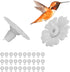 30 Set Hummingbird Feeder Flowers Hanging Bird Feeding Ports Replacement Parts Garden Supplies Red White Yellow (White)...