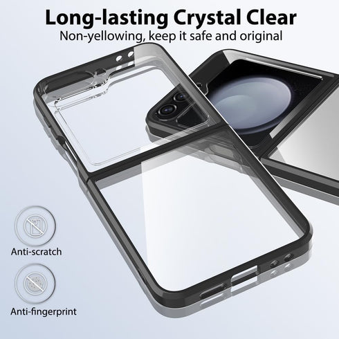 Hongxinyu Crystal Clear Case for Samsung Galaxy Z Flip6 2024,Slim Thin Soft TPU Bumper & Hard PC Back Shockproof Scratch Resistant Protective Phon...
