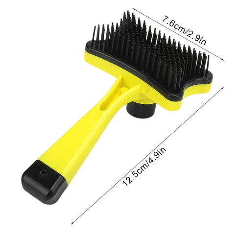 GLOGLOW Pet Grooming Brush, Self Cleaning Slicker Brush Short and Long Hair Shedding Brush for Dogs Cats Gently Removes Loose Undercoat(Yellow) Ha...