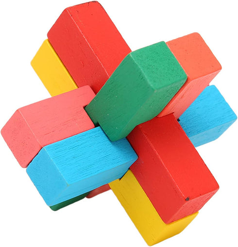 6 in 1 Building Blocks of Adult Intelligence, Anti Dementia Toys for Elderly, Wooden Brain Teaser Puzzles Toys, Block Intellectual Brain Teaser Ga...