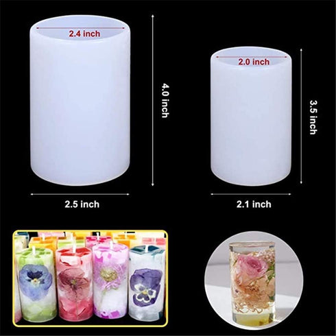 2 Sizes Candle Molds for Candle Making Silicone Candle Molds Epoxy Resin Casting Mould for DIY Crafts Aromatherapy Wax Soaps Flower Insect Specime...
