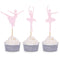 24 Counts Pink Ballerina Cupcake Toppers Ballet Girl Baby Shower Birthday Party Decorations Picks …...