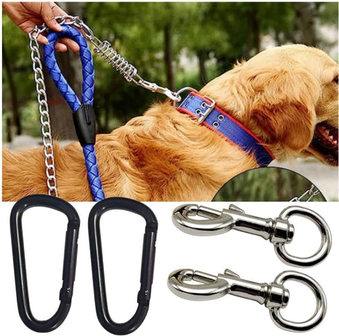 Dog Leash Metal Shock Absorbing Spring Buckle Sun Shade Spring Heavy Duty Steel Tent Rope Fixed Buckle Tensioner for Outdoor Camping Dog Training,...