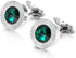 Emerald Green Crystal Cufflinks Green Crystal Gem stone cuff links YW09N...
