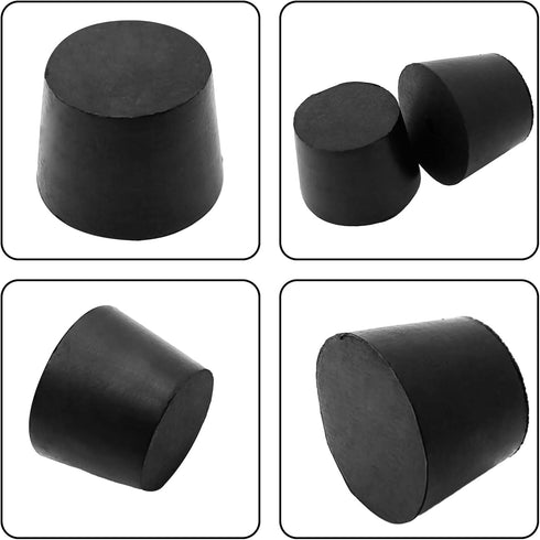 AnRui 6 Pack Solid Rubber Stoppers Tapered Lab Seal Plug 42mm to 50mm Test Tubes Bungs Stopper for Industrial, Laboratory, Home Use...