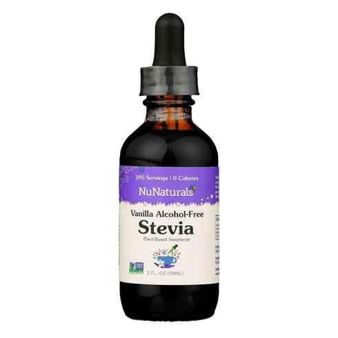 NuNaturals Liquid Stevia, Sugar-Free Sweetener, Plant-Based Sugar Substitute, Zero Calorie, Vanilla Flavor, Alcohol-Free, 2 oz...