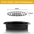 Roasting Rack, Black with Integrated Feet, Enamel Finished, Nonstick, fit for 13 inches oval roasting pan, safety, dishwasher, Great for Basting, ...