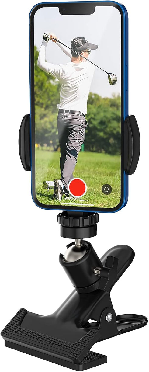 MoKo Phone Stand Golf Cart Mount, Cell Phone Holder Golf Analyzer Accessories for Recording Golf Swing Multi Angles Clip Holder for Live Streaming...
