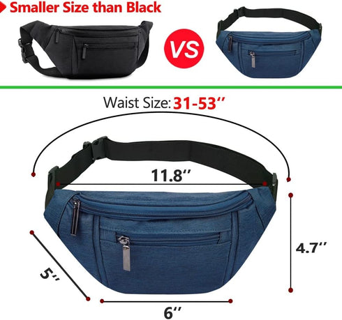 Fanny Pack for Men Women,Crossbody Waist Bag Pack,Belt Bag for Travel Walking Running Hiking Cycling,Easy Carry Any Phone,Wallet (Dark blue)...