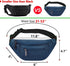 Fanny Pack for Men Women,Crossbody Waist Bag Pack,Belt Bag for Travel Walking Running Hiking Cycling,Easy Carry Any Phone,Wallet (Dark blue)...