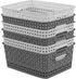 Idomy 6-Pack Plastic Storage Baskets/Bins, Rectangle...