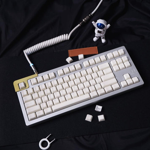 114 Keys White Jade Keycaps PBT Doubleshot Cherry Profile Keycap Set Fit for 61/87/104/108 Mechanical Keyboard Cherry Mx Gateron Switches...