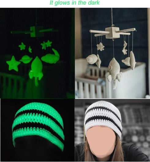 5 Pack Glow in The Dark Yarn for Crochet - 55 Yards Fluorescent Luminous Scrubby Thread Knitting Shining Glowing Yarn for Crocheting Weaving - Sew...