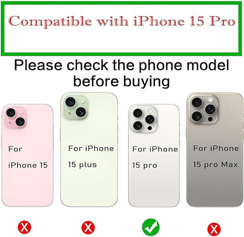 3pcs/Set Camera Lens Replacement for iPhone 15 Pro 6.1 inch Camera Lens Rear Glass Replacement with Pre-Installed Adhesive + Repair Tool Kit, Anti...