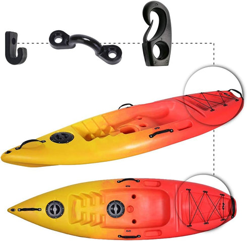 Deck Rigging Kit Accessory - 19.7 FT Bungee Cord with Deck Loops Tie Down Pad Eyes and J - Hooks and Bungee Cord Hook Screws & Rivets for Kayaks C...