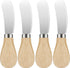 4 Pcs Cheese Spreader Set with Wooden Handle Mini Butter Knives Stainless Steel Cheese Slicer Small Cocktail Cutter for Charcuterie Boards Appetiz...