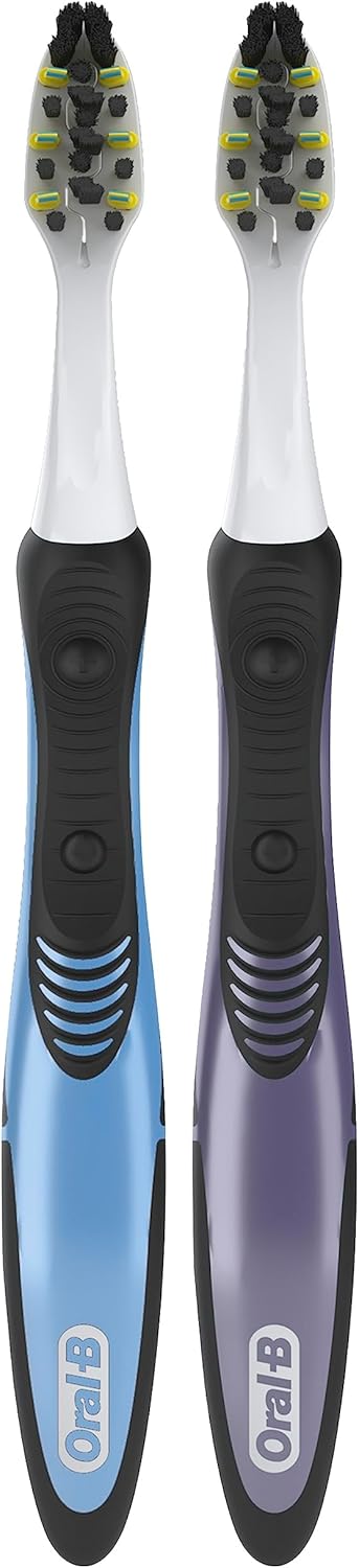Oral-B Pulsar Battery Toothbrush with Charcoal Infused Bristles, Soft, 2 Count...