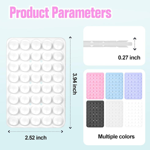 Silicone Double-Sided Suction Phone Case Detachable Mount for iPhone and Android Cellphones, Strong Adhesion Holder Hands Free for Selfies and Vid...