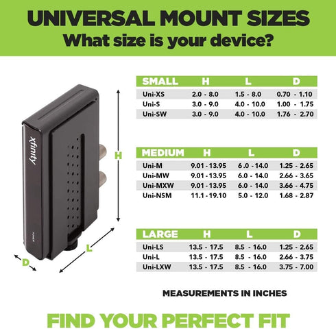 HIDEit Mounts Uni-S VESA Mount - American Company - Black Steel Adjustable Wall Mount - Cable Box Wall Mount, DVD Player Wall Mount, Streaming Dev...
