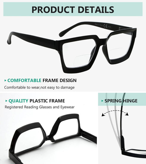Eyekepper Bifocal Reading Glasses Women - Stylish Bifocal Readers Clear Lens Oversize Frame...