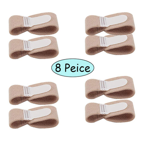 Broken Toe Wraps 8 Pack (Medium Size), Middle Toes Fabric Toe Splint Cushioned Bandages Finger Protectors Straightener Hammertoe Separators...