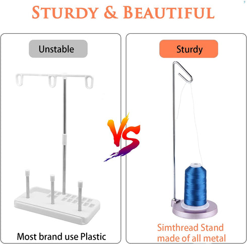 Simthread Spool Holder for Embrodiery, Sewing and Quilting Thread, All Metal Thread Stand, Pink...