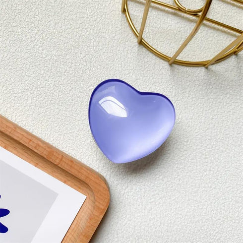 White Heart Phone Holder Stand griptok, Glass, Crystal, Cute, Pretty, Resin, ABS, Acrylic, epoxy(GT-002)......