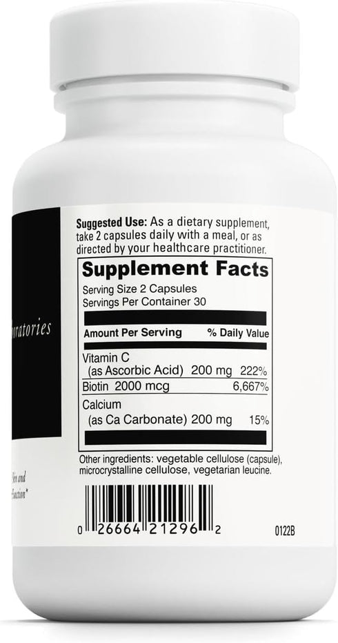 DAVINCI Labs Biotin - Supports Skin & Hair Health, Intestinal Flora Function* - Dietary Supplement with Vitamin C & Calcium as Ca Carbonate - Vege...