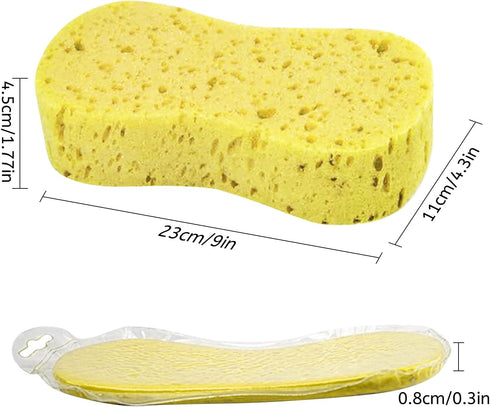 Individually Wrapped Sponges,12 Pack Car Cleaning Large Sponges, All Purpose Sponges for Cleaning, Easy Grip Thick Foam Scrubber, Giant Bone Spong...