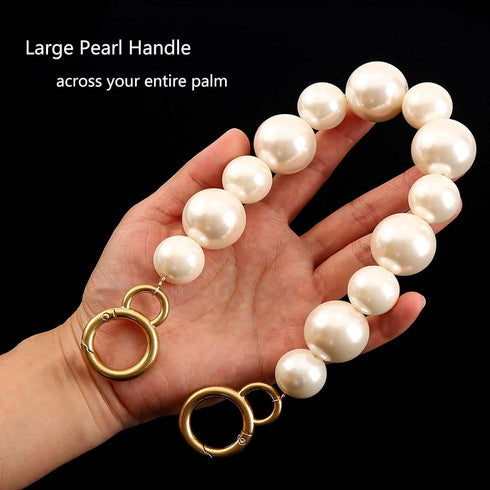 DIY Sturdy Large Imitation Pearl Bead Purse Handle Strap Bag Charms Handbag Chain Replacement Accessories Decoration...