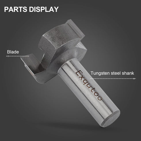 1/2" Shank 1-1/2 inch Cutting Diameter, 1/2 Height T Shape CNC Spoilboard Surfacing Router Bits, Wood Milling Cutter Planing Tool for Woodworking ...