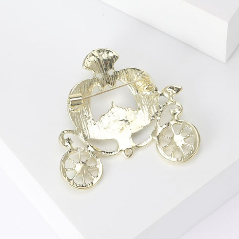 KK Amagi Classic Elegant Women Gold Pumpkin Carriage Brooch Halloween Thanksgiving Costume Accessories Party Event Supplies Holiday Jewelry Gift...