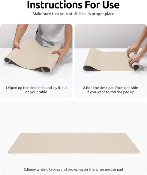 YSAGi Leather Desk Pad Protector, Office Desk Mat, Large Mouse Pad, Non-Slip PU Leather Desk Blotter, Laptop Desk Pad, Waterproof Desk Writing Pad...