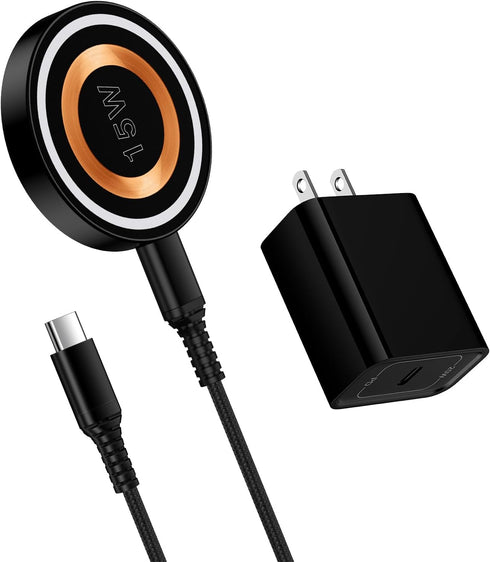 15W Magsafe Charger Wireless Charger for iPhone 15 Plus 14 13 Pro Max, Fast Charging Pad Stand Wireless Charger for Samsung Galaxy S24 Ultra/S24 P...