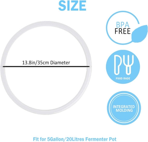 Silicone Sealing Ring Food Grade Gaskets Spare Parts for Still/water distiller/Wine Making Kit 8 Gallon...