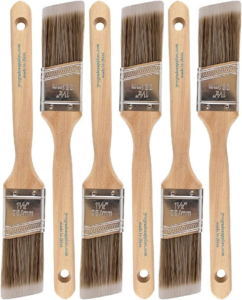 Vermeer Paint Brushes - 6-Pack - 1.5" Angle Sash Brushes for All Latex and Oil Paints & Stains - Home Improvement - Interior & Exterior Use...
