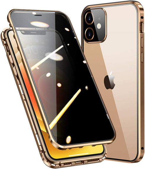 HENGHUI Lockable Anti Peeping Case for iPhone 13 Pro Magnetic Glass Case Built-in Camera Lens Protector Privacy Screen Glass Protector Bumper Case...