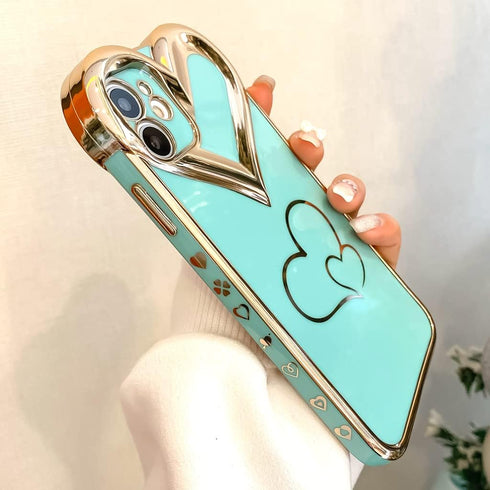 BANAILOA Compatible with Phone 11 Case Cute,Sparkle Plating 3D Love Hearts Case Camera Lens Protective Soft TPU Girly Case Cover Designed for Phon...