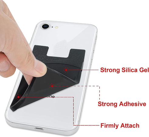 Senose Phone Wallet, Phone Card Holder Stick On Silicone Credit Card Holder for Back of Phone, Business Card & Id Compatible for iPhone Android An...