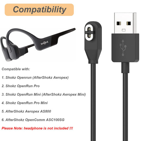 Charging Cable for Shokz Openrun/Openrun Pro/OpenRun Mini/Aftershokz Aeropex & Opencomm, Magnetic USB Charger for Shokz Bone Conduction Headphones...