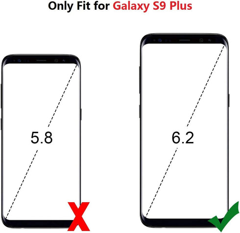 HianDier Wallet Case for Galaxy S9 Plus, Slim Protective Case with Credit Card Slot Holder Flip Folio Soft PU Leather Magnetic Closure Cover Compa...