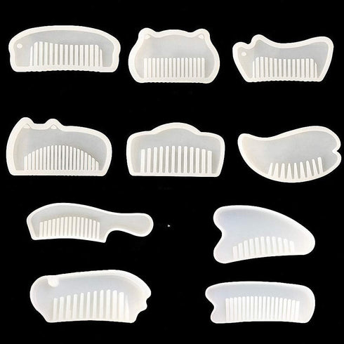 10Pcs/Set Comb Resin Molds DIY Jewelry Resin Casting Mould Craft Making Epoxy Resin Molds...