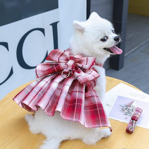 Female Dog Clothes Doggy Tutu Dress Yorkie Dresses for Girl Dogs Pink Harness Outfits Medium Cute Vest M...