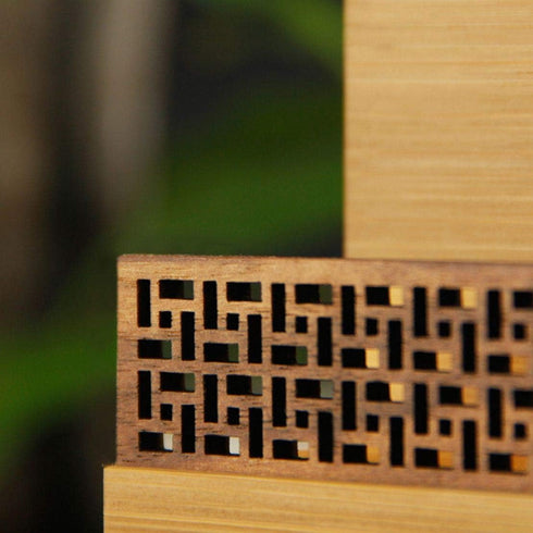Japanese Garden Style Wood Office Business Card Holder for Desk Organizers and Accessories...