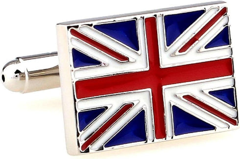 United Kingdom Flag Great Britain British Union Jack Pair Cufflinks in Presentation Gift Box & Polishing Cloth...