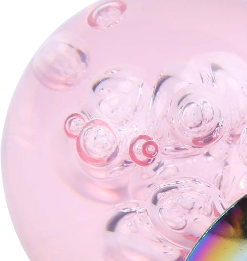 Manual Shift Knob Gear Stick Shifter Pink Crystal Bubble with 3 Threaded Adapters Universal...
