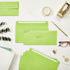 50 Pack #10 Business Envelopes for Invitations, Green Metallic with Square Flap (4 1/8 x 9 1/2 In)...